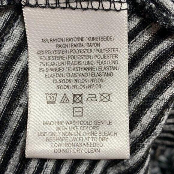 Postmark Womens Shirt Top High Low Lightweight Striped Pullover Black Gray XS - Picture 6 of 6